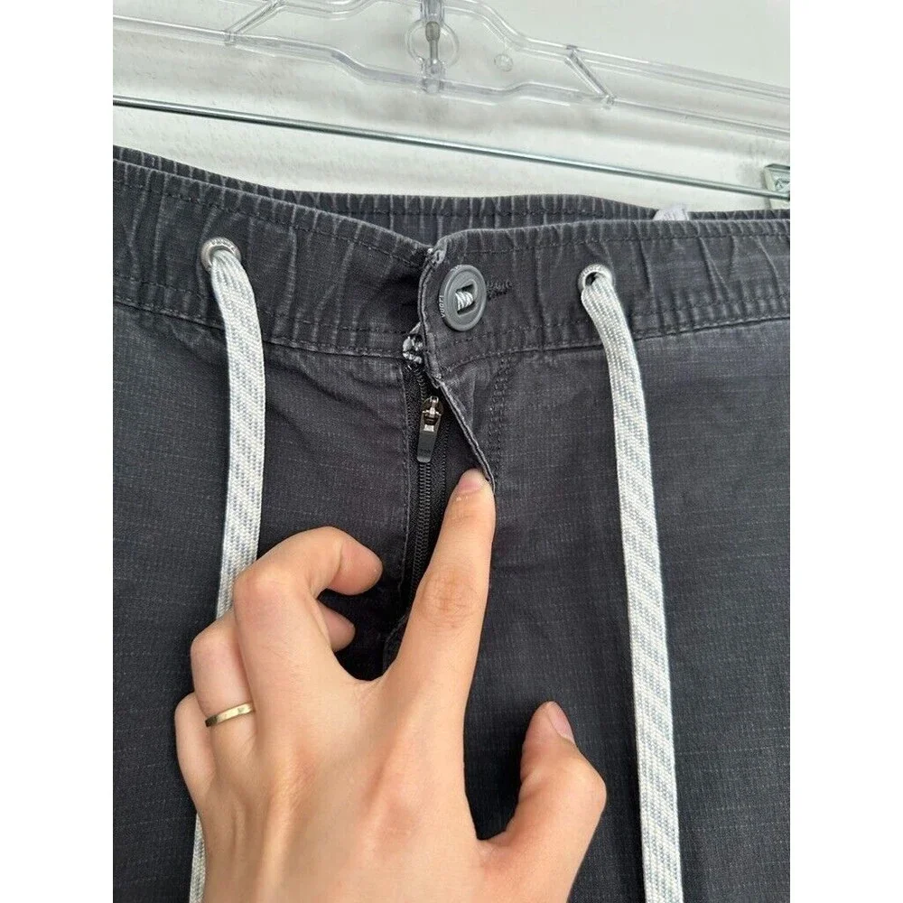 Vuori Women's Ripstop Pants Charcoal Gray Drawstring Pockets Athleisure Medium